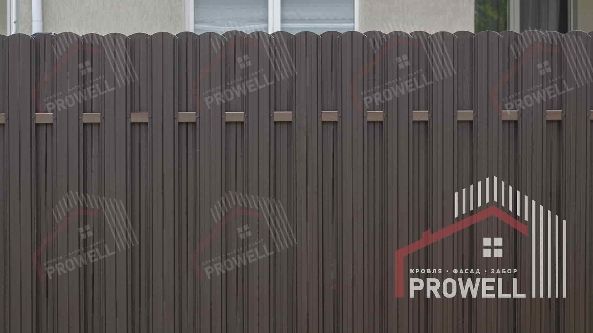 Забор из металлоштакетника "Классик" RAL 8019 мат