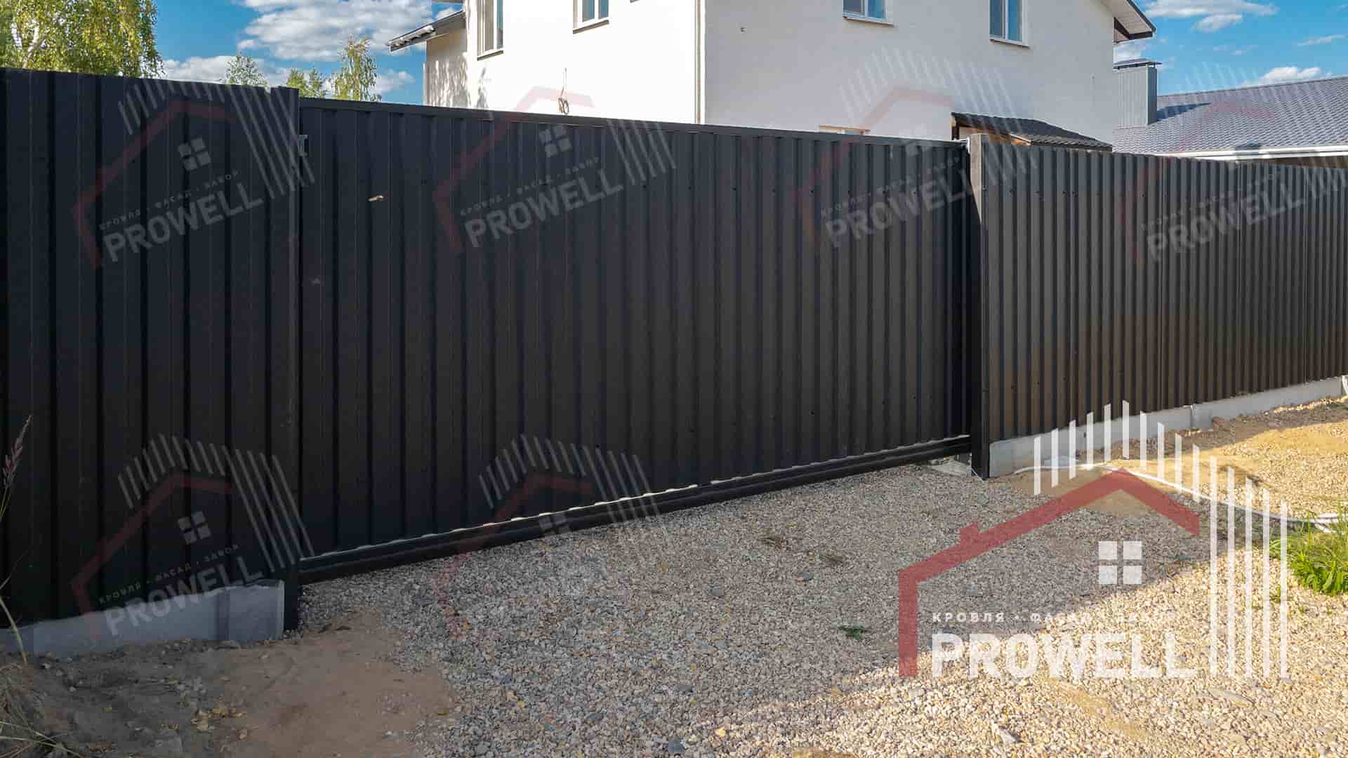 Ограждение из профнастила МП-20 RAL 9005 МАТ