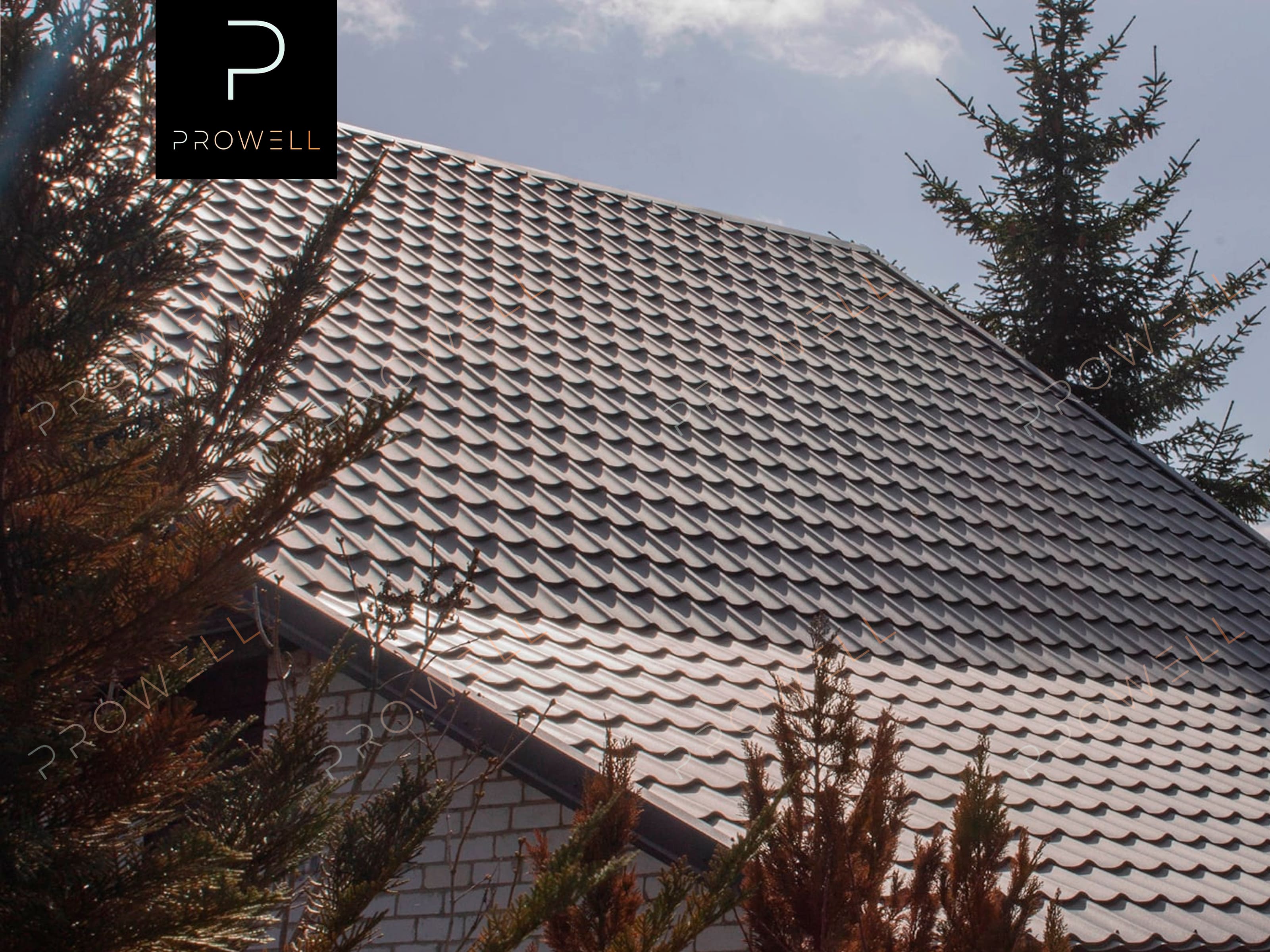 Монтаж металлочерепицы Супермонтеррей RAL 8019 (серо-коричневый) MAT 0,5 мм